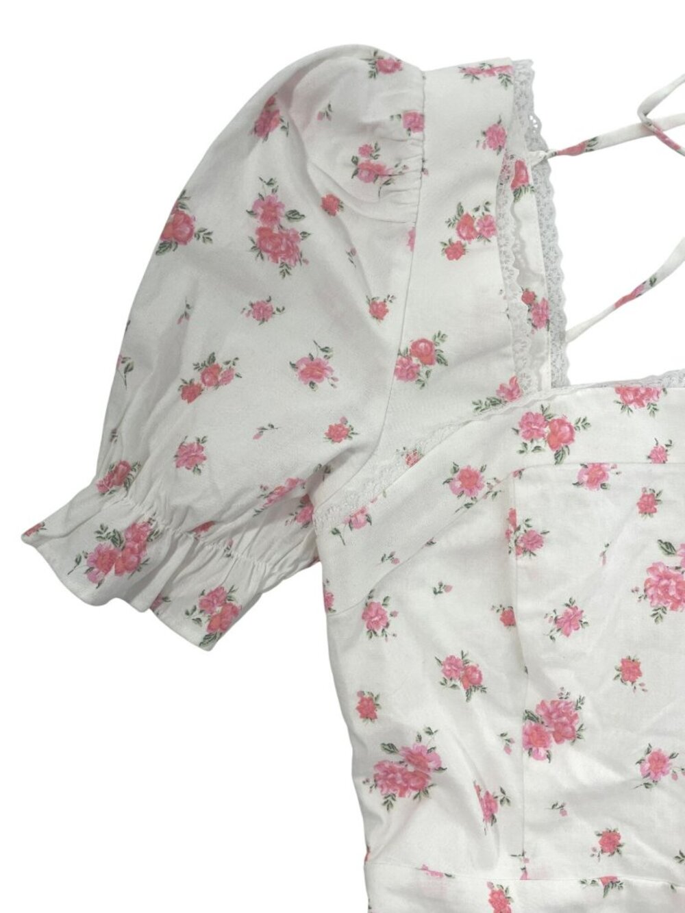 Altard State Ivory Pink Floral Puff-Sleeve Floral Mini Dress Size S MSRP$76 NEW - Picture 4 of 10